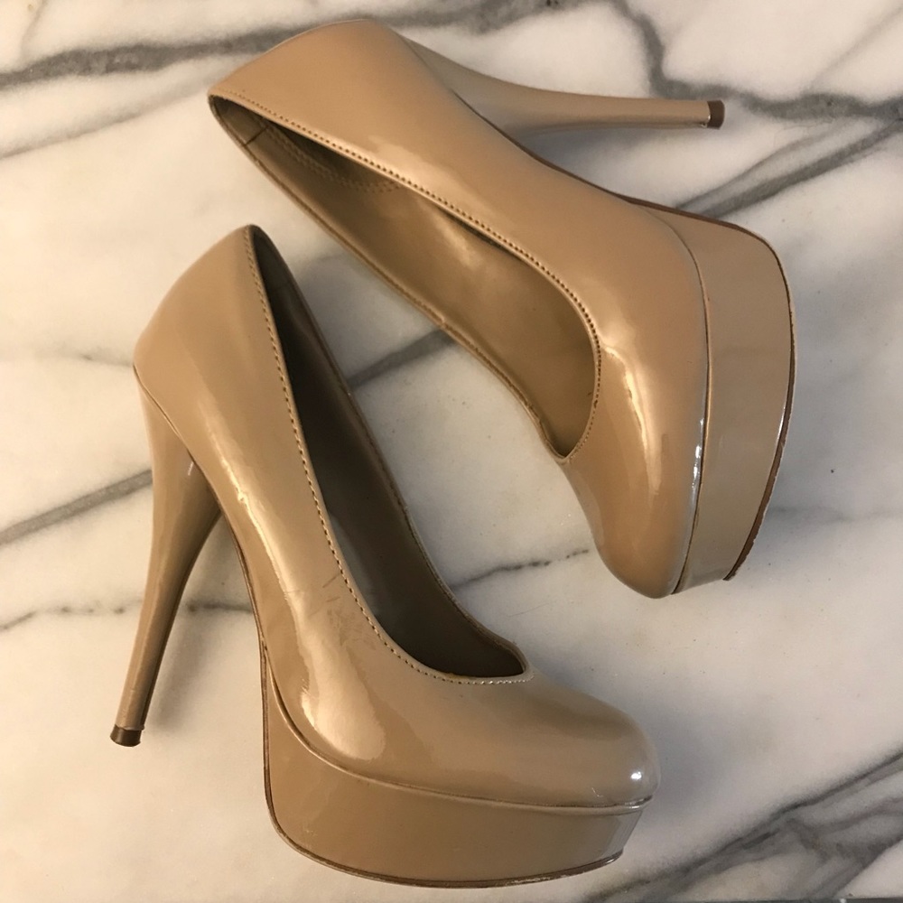 BRASH Size 7 Nude Platform High Heel